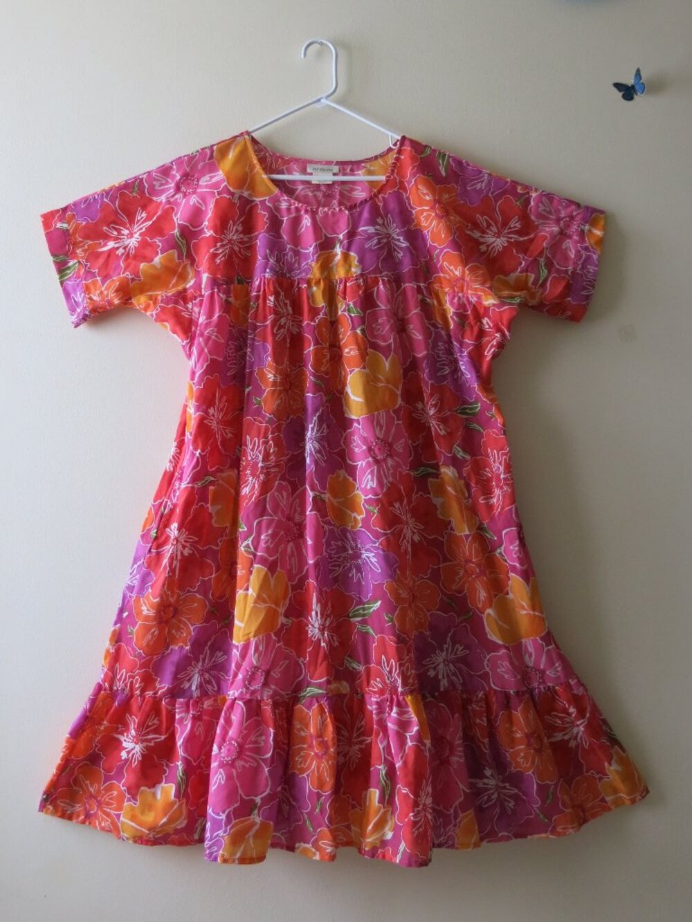 Vintage CW Classics Babydoll Muumuu House Floral Relaxed Midi Dress Size L